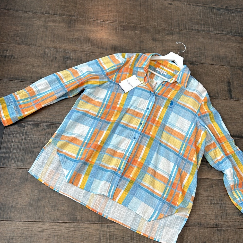 NWT IS POLO ASSN WOMEN BUTTON DOWN SHIRT SIZE 44